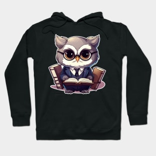 Owl is a lawyer reading a book Hoodie